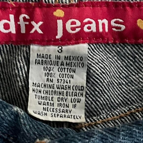 90s Y2k low rise jeans Button Fly size 3 Flares 26 in. waist - Picture 3 of 8